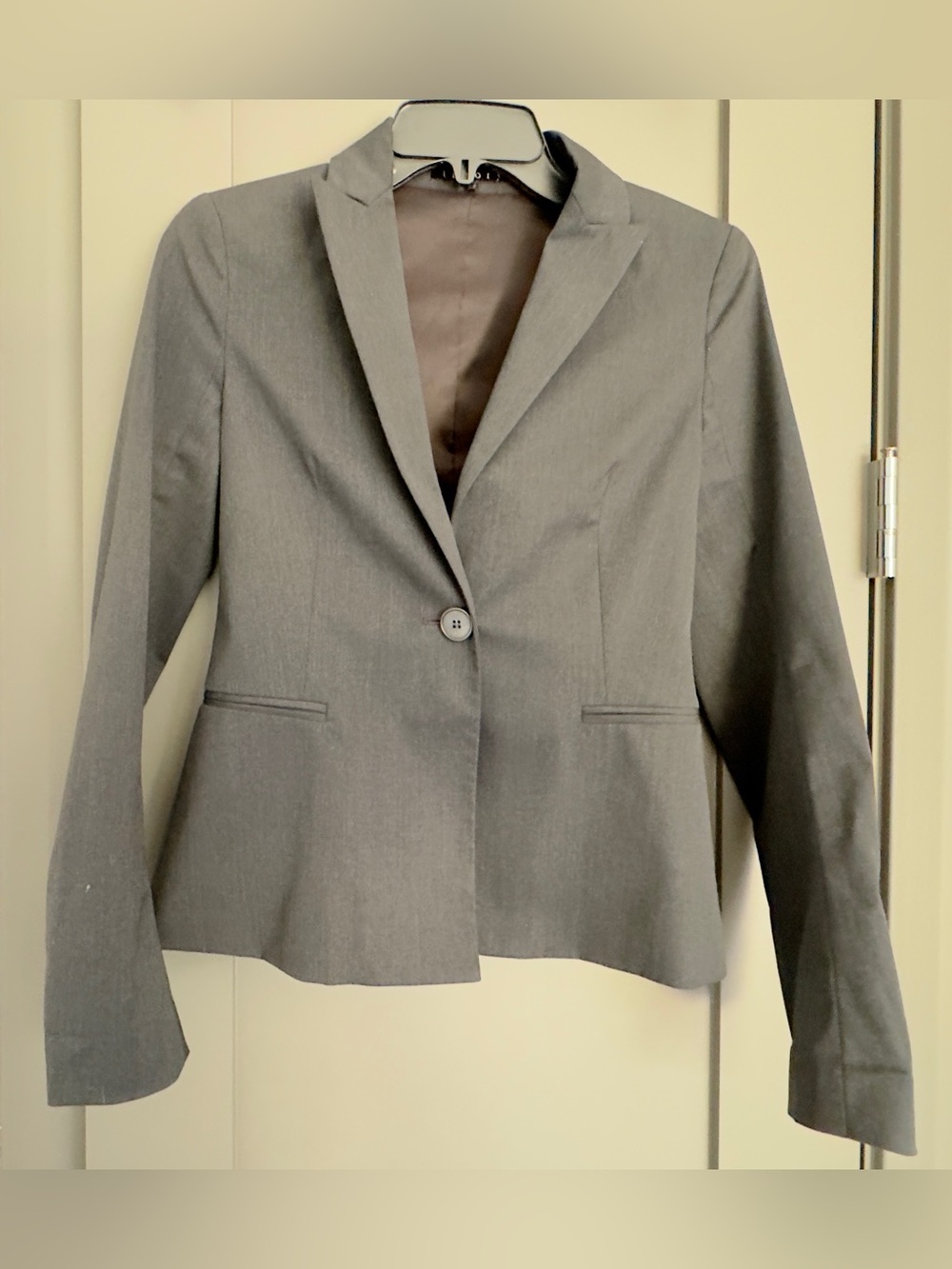 Theory Gray Single-Button Notch-Lapel Blazer